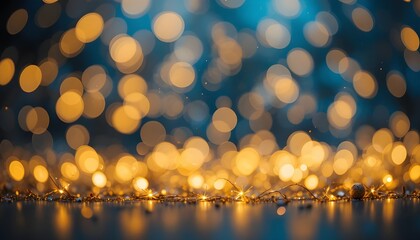 Festive Celebration Background with Defocused Golden Lights for Christmas, New Year, and Holiday Parties
