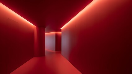 Illuminated red corridor