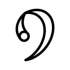 Bass Clef Icon Vector Symbol Design Illustration