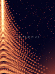 Fototapeta premium Dotted orange glowing overlapping blur on dark background.