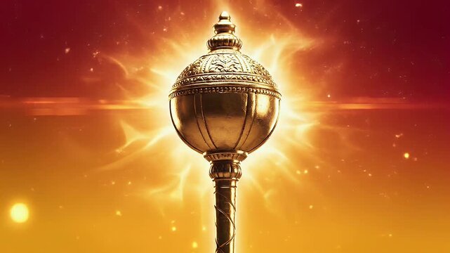 Hanuman Jayanti background with abstract gada mace symbolism for Hindu devotional festival