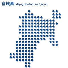 イラスト素材：日本地図　宮城県ベクターイラストマップ	
