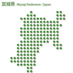 イラスト素材：日本地図　宮城県ベクターイラストマップ	
