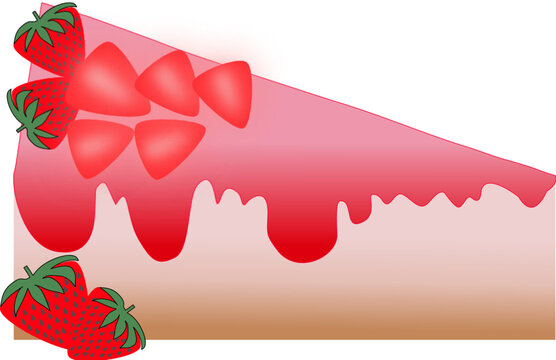vector illustration of a strawberry cheesecake