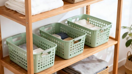 BasketsOnShelfWithTowels