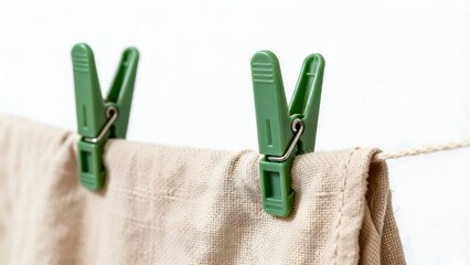 GreenClothesPinsOnRope