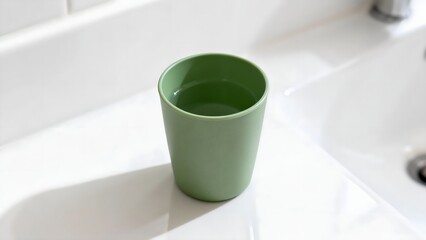 GreenCupOnSinkCounter