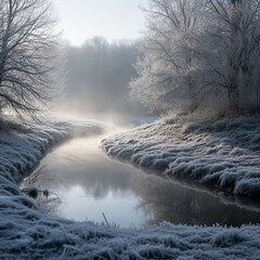 Frosty morning chill The crisp invigorating feeling of a frosty