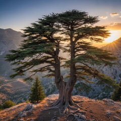 Iconic majestic cedar Pyramidal when young becoming broad and fl