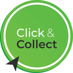 Click and Collect Icon &ndash; Online Order Pickup Green Button