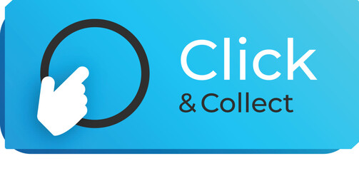 Click and Collect Button Banner Vector &ndash; Online Shopping Concept