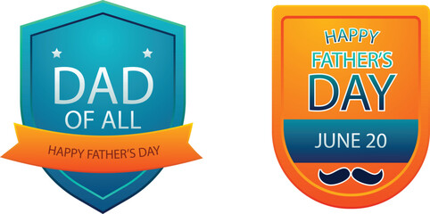 Happy Father&rsquo;s Day Badge Vector Set &ndash; Modern Flat Design