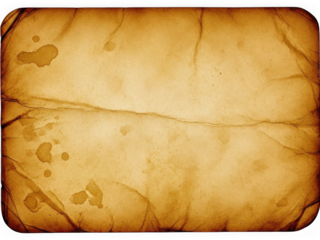 Vintage paper texture isolated on transparent background