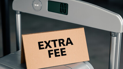 Extra fee notice clipped to barrier at checkpoint indicating additional payment requirement during transport access