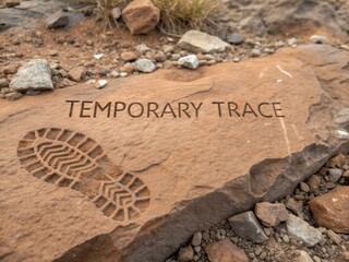Temporary Trace Footprint Pressed into Stone