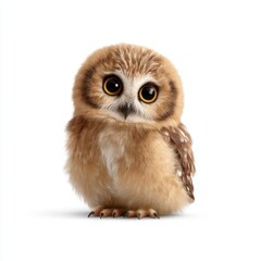 Fototapeta premium Charming owl portrait studio setting animal photography soft lighting close-up view nature appreciation