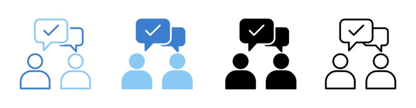 Effective Communication Icon Sheet Multiple Style Collection Isolated Vector