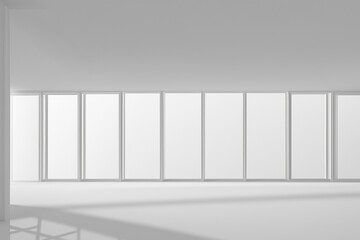 構造美を感じるミニマルな室内空間の建築イメージ