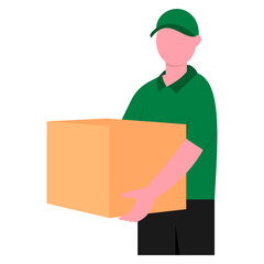 Delivery Person a Package Illustration
