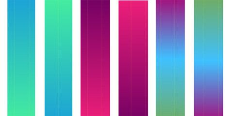 A collection of gradient backgrounds with lines. Green, blue, pink, and purple are trending summer colors. Suitable for graphic design. Vector illustration.