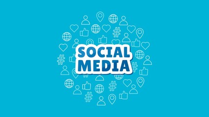 Social media icons forming a circle animation - Powered by Adobe