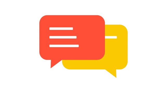 Animated chat bubbles floating upwards communication