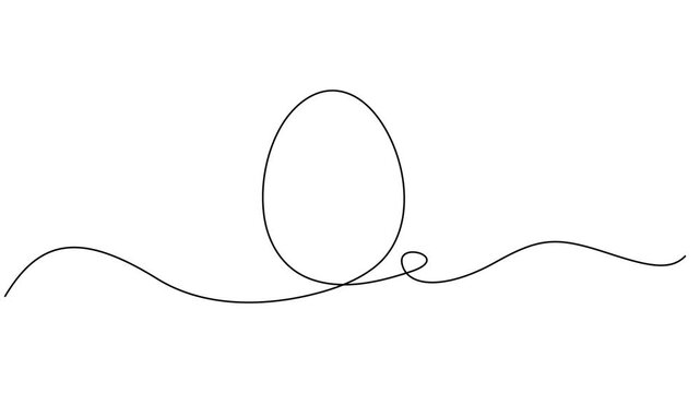Single line egg, hand drawn continuous one line The Easter symbol, minimalist one line art eggs shape drawing animation, Animated egg continuous one line drawing. Easter egg linear symbol animation