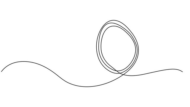 Single line egg, hand drawn continuous one line The Easter symbol, minimalist one line art eggs shape drawing animation, Animated egg continuous one line drawing. Easter egg linear symbol animation