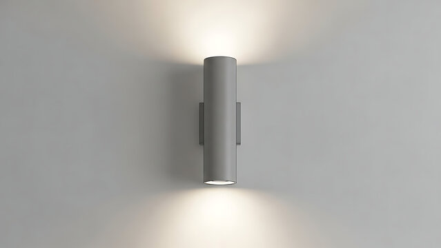 Sleek Cylindrical Wall Light Fixture Offering Contemporary Up-Down Illumination for Modern Interiors