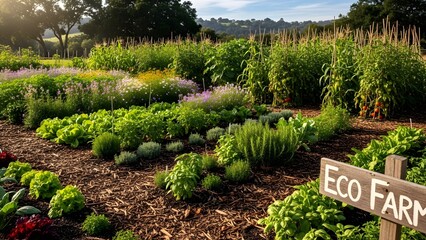 Vegetable garden in sunlight