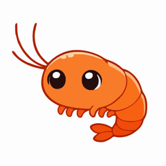 Shrimp vector clipart art illustration solid white background 