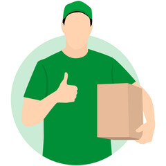 People Delivery Package Illustration
