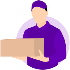 People Delivery Package Illustration