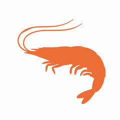 Shrimp vector clipart art illustration solid white background 