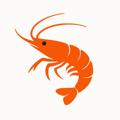 Shrimp vector clipart art illustration solid white background 