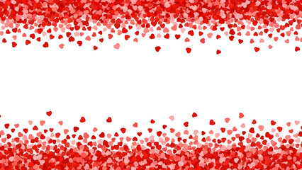Happy Valentine's Day Greeting Card Background with Red Hearts