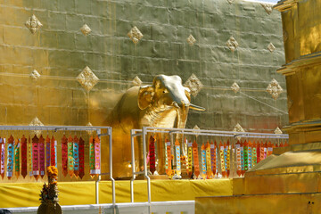 detail of the budhist temple of Phra Singh Woramahawihan in chiang mai
