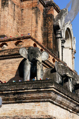 Wat chedi Luang budhist temple in chiang mai