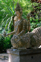 Close up of statue in Wat Pha Lat temple in the jungle near chiang mai