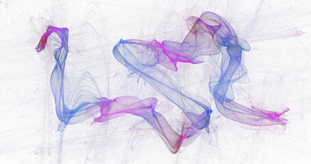 Flowing violet and blue smoke ribbons twisting across white background, dreamy abstract motion artwork with soft magenta highlights, elegant high resolution PNG for modern posters and digital design

