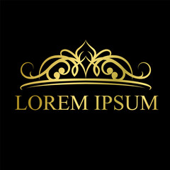 Elegant Golden Crown Logo Symbol of Luxury and Prestige vector