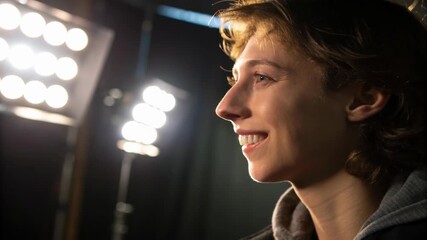 Vintage black and white photo of news anchor concept. Classic television news anchor delivering global reports from studio desk. - Powered by Adobe