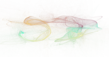 Horizontal flowing pastel smoke ribbons across white canvas, layered abstract motion art in gentle rainbow tones, elegant minimalist background PNG for web, branding, and print design

