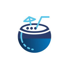 Blue bowl with straw