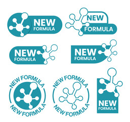 New Formula Product Badge Set: Scientific Molecule Icons & Lab-Tested Seals