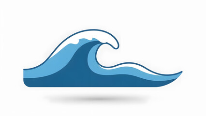 Dynamic Ocean Wave Illustration For Surf, Water, Beach, And Nature Theme Stock Icon Graphic Blue Coast Sea Tide Energy Motion. Great for logos, banners, and stock illustrations.