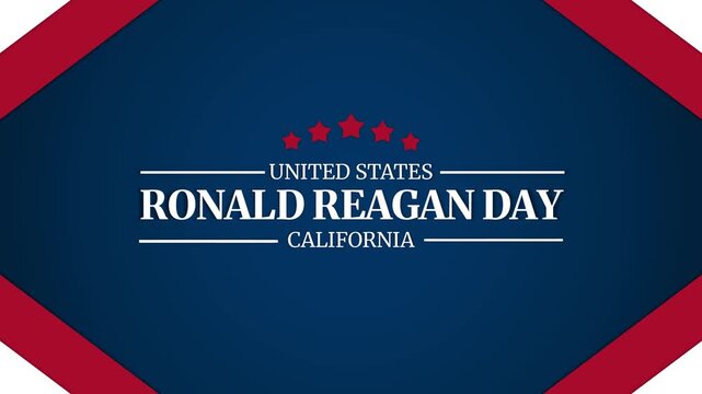 Animated United States Ronald Reagan Day California Patriotic Celebration Background