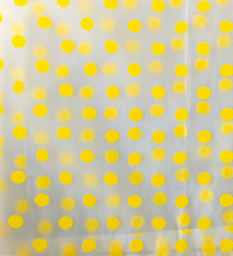 Transparent Polka-Dot Waterproof Material with Yellow Dots
