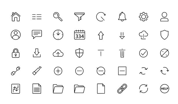 Clean stroke editable line icon vector set for web and mobile design