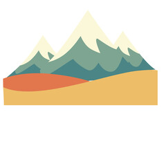 Mountain range icon with peaks perfect for travel themes, nursery prints, and adventurous children’s educational designs. © Art